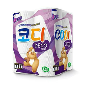 Особомягкая туалетная бумага "Codi Pure Deco" (трехслойная, с тиснёным рисунком) 27 м х 12 рулонов / 3