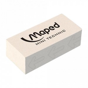 Ластик MAPED (Франция) "Technic Mini", 39х18,2х12,6 мм, белый, прямоугольный, ПВХ, 011300