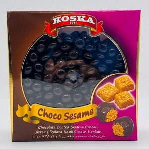 Лукум кунжутный грильяж в шоколаде «Susam Krokan Cikolata Abiye Kutu» 220г