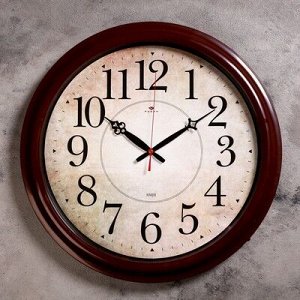 Часы настенные, серия: Классика, "Клавер", коричневые, 48 см