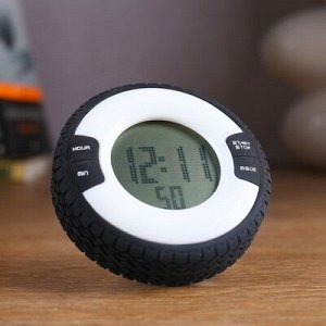 Часы-будильник электронные Шина, с секундомером, обратный отсчёт, серые, 8х2.5 см