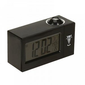 Будильник LuazON LB-13, часы, с проектором, вход DC, черный