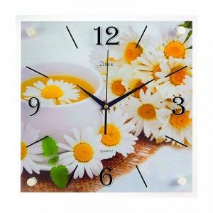 Часы настенные, серия: Цветы, "Ромашковый чай", 35х35 см, микс