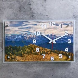 Часы настенные, серия: Природа, "Умиротворение в горах", 36х60 см