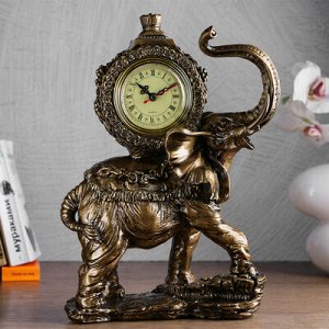 Часы настольные "Слониха", цвет бронзовый, 35х22х10 см