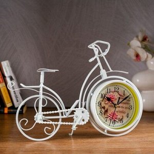 Часы настольные "Велосипед ретро", белый, 33х24 см