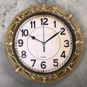 Часы настенные, серия: Классика, "Джина", микс бронза 30х30 см