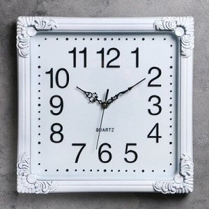 Часы настенные, серия: Классика, "Петани", квадратные, белые, 35х35 см