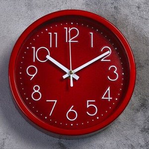 Часы настенные, серия: Классика, "Джойс", красные, d=19.5 см
