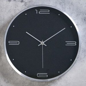 Часы настенные, серия: Классика, "Марша", d=30 см, черный циферблат,