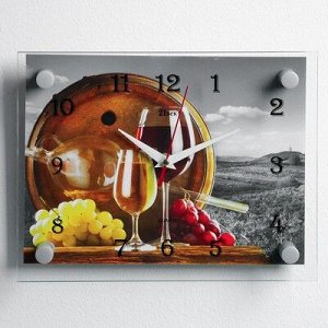 Часы настенные, серия: Кухня, "Вино", 20х26 см, микс