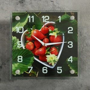 Часы настенные, серия: Кухня, "Клубника", 25х25 см
