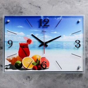 Часы настенные, серия: Море, "Коктейль на пляже", 40х56 см