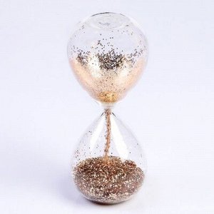 Часы песочные Шанаду, сувенирные, 8х8х19 см, песок с золотыми блёстками