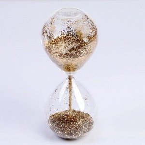 Часы песочные, Сондерс, сувенирные, 10х10х24.5 см, песок с золотыми блёстками