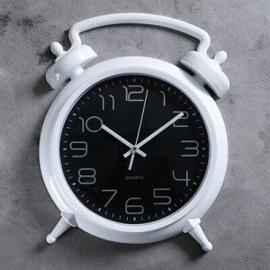 Часы настенные, серия: Классика, Большой будильник, белые, 31х28 см