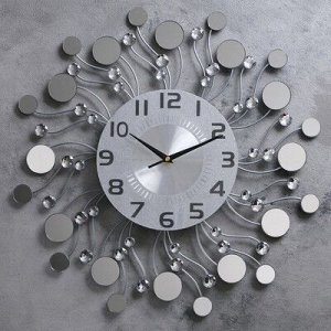 Часы настенные, серия: Ажур, Стеклянные капли, d=48 см