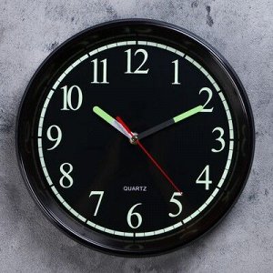 Часы настенные, серия: Классика, "Казарца" d=30 см, флуоресцентные, плавный ход, 1 АА
