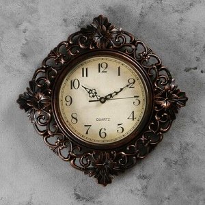 Часы настенные, серия: Интерьер, Жанна, коричневые, 35х35 см, плавный ход