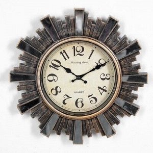 Часы настенные, серия: Интерьер, Ограж, рама с зеркалами, арабские цифры, d=30 см