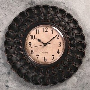 Часы настенные, серия: Интерьер, Дорадо, чёрные, d=30 см