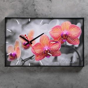 Часы настенные, серия: Цветы, "Орхидеи", 37х60 см