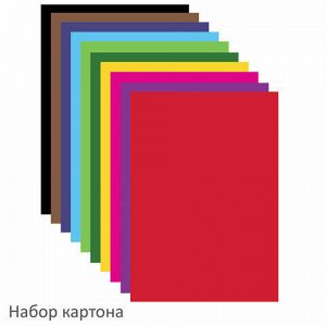 Набор цветного картона и бумаги А4, 10 листов, мелованный + 16 листов, 2-сторонняя газетная, ЮНЛАНДИЯ, &quot;Слон&quot;, 111324