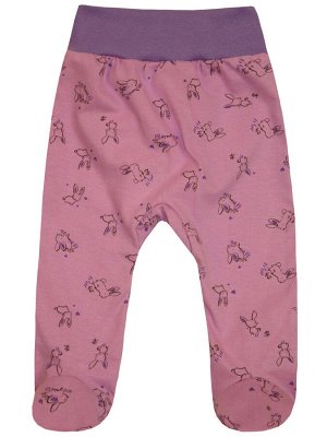 Фиолетовые ползунки с зайчиками "Лавандовая поляна" для новорождённой (5040212)