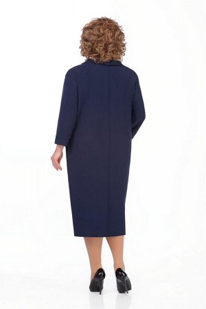 Платье Платье Pretty 948 т-синий 
Состав ткани: Вискоза-20%; ПЭ-80%; 
Рост: 164 см.

Платье из плательно-костюмной с небольшой растяжимостью. На переде обработаны нагрудные вытачки. Спинка со средним