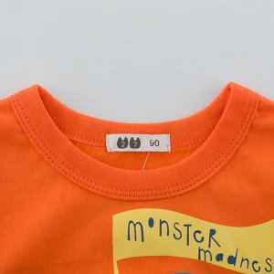 Детская футболка с машиной, цвет оранжевый