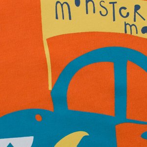 Детская футболка с машиной, цвет оранжевый