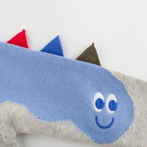 Детский свитер с треугольниками, цвет серый/голубой