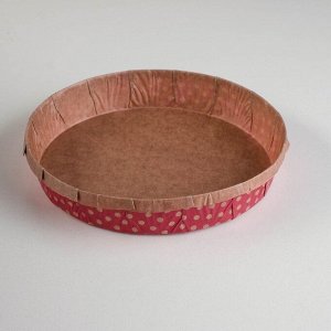 Форма бумажная "Кантри", розовый в коричневый горошек, 18,5 х 3,5 см