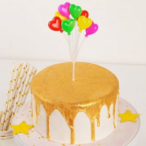 Топпер для торта «Сердечки», 17?8?4,5 см, цвет МИКС