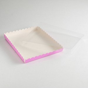 Коробочка для печенья с PVC крышкой, сиреневая, 23,5 х 30 х 3 см