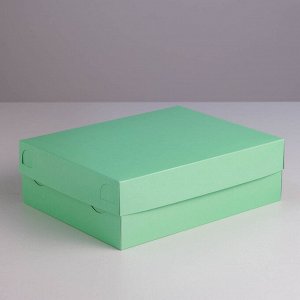 Упаковка на 12 капкейков, зелёная, 32,5 х 25,5 х 10 см