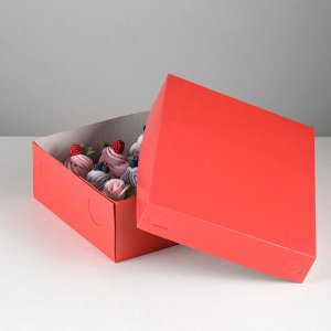 Упаковка на 12 капкейков, красная, 32 х 25,5 х 10 см
