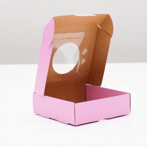 Коробка для печенья, с окном, сиреневая, 10 х 10 х 3 см