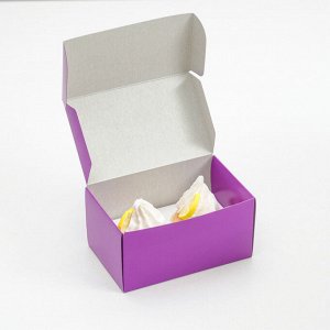 Коробка картонная под 2 капкейка без окна, фиолетовый,16 х 10 х 8 см