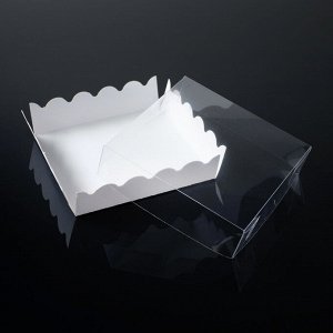 Коробочка для печенья с PVC крышкой, белая, 12 х 12 х 3 см
