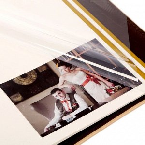 Фотоальбом с вышивкой в подарочной коробке "Вместе навсегда", экокожа, 20 магнитных листов