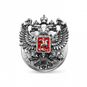 Значок «Герб РФ» малый, посеребрение с оксидированием
