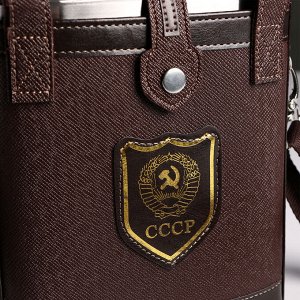 Фляжка 1590 мл, СССР, в виде канистры, чехол и фляжка с гербом, металл