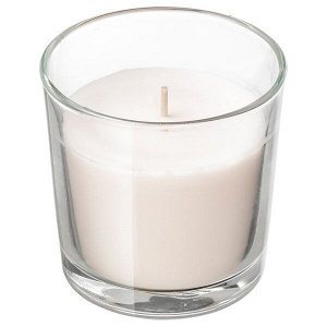 SINNLIG СИНЛИГ Ароматическая свеча в стакане, Сладкая ваниль/естественный7.5 см