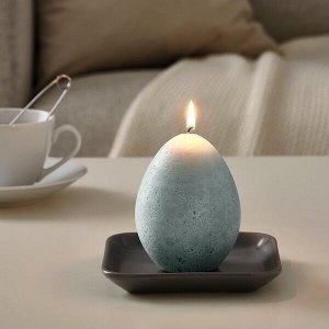 ХЕМБЮГТ Неароматич свеча формовая, яйцевидной формы, серый, 11.5 см