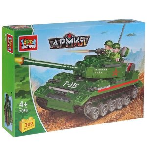 7056-WG Конструктор "Город мастеров" армия: танк, с фигурками, 360дет. в русс. кор. в кор.2*12шт