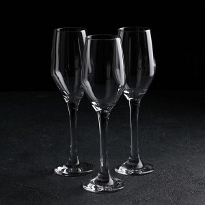 Набор бокалов для шампанского 3 шт «Элла», 230 мл, 4,9x22 см