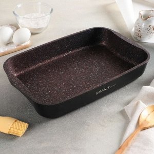 KUKMARA Противень Granit Ultra, 33,5х22х5,5 см, антипригарное покрытие, цвет бордовый