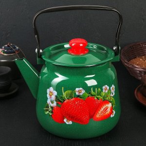 Чайник «Клубника садовая», 3,5 л, зелёный