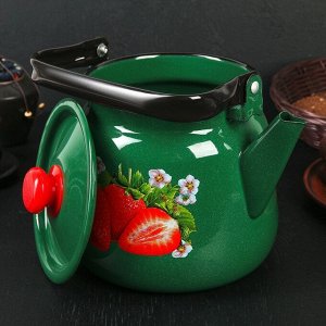 Чайник «Клубника садовая», 3,5 л, зелёный
